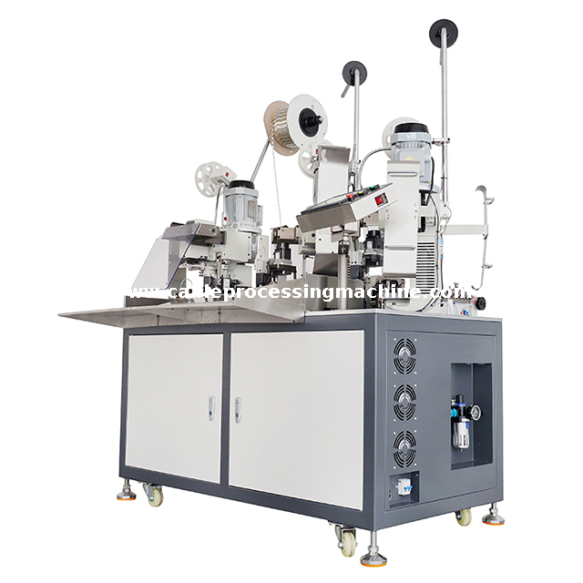 Machine à sertir les bornes combinées à deux câbles
